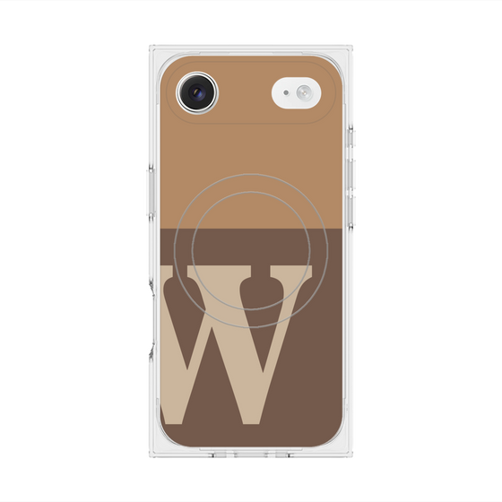 Premium Square Case with MagSafe［ Original - initial two tone - W brown ］