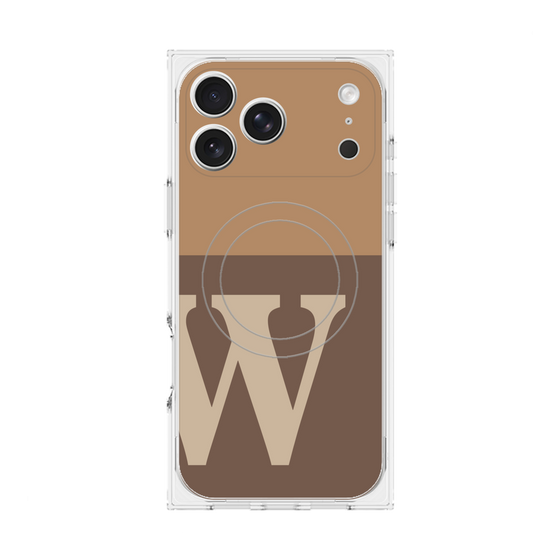 Premium Square Case with MagSafe［ Original - initial two tone - W brown ］