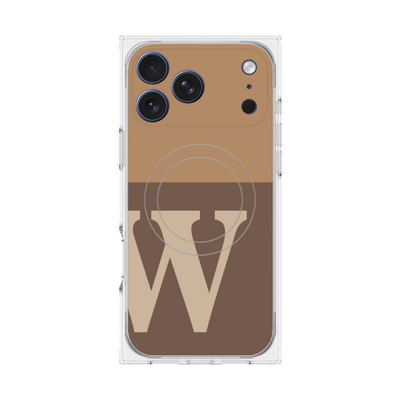 Premium Square Case with MagSafe［ Original - initial two tone - W brown ］