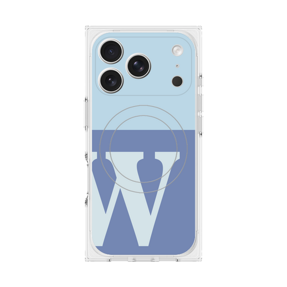 Premium Square Case with MagSafe［ Original - initial two tone - W blue ］