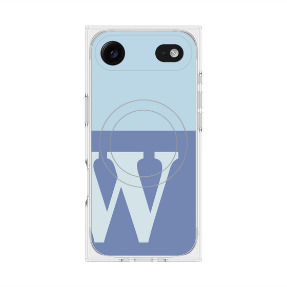 Premium Square Case with MagSafe［ Original - initial two tone - W blue ］
