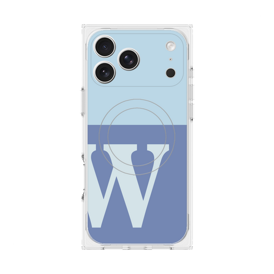 Premium Square Case with MagSafe［ Original - initial two tone - W blue ］