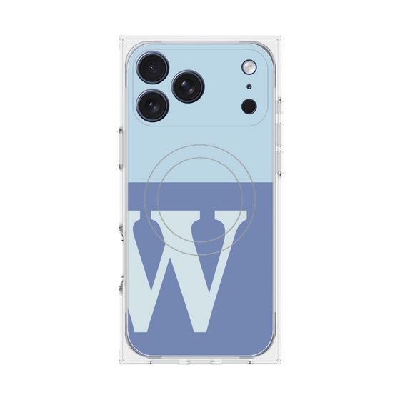 Premium Square Case with MagSafe［ Original - initial two tone - W blue ］