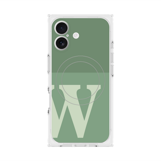 Premium Square Case with MagSafe［ Original - initial two tone - W green ］