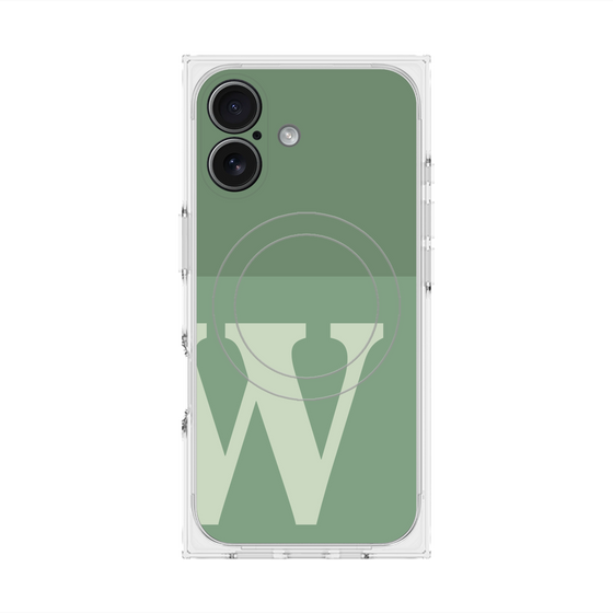Premium Square Case with MagSafe［ Original - initial two tone - W green ］