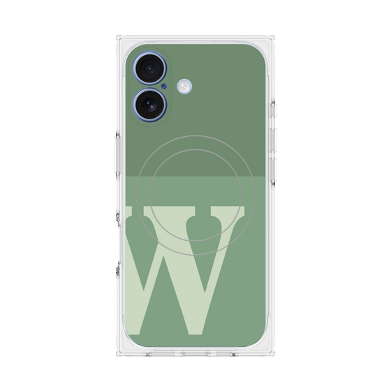 Premium Square Case with MagSafe［ Original - initial two tone - W green ］