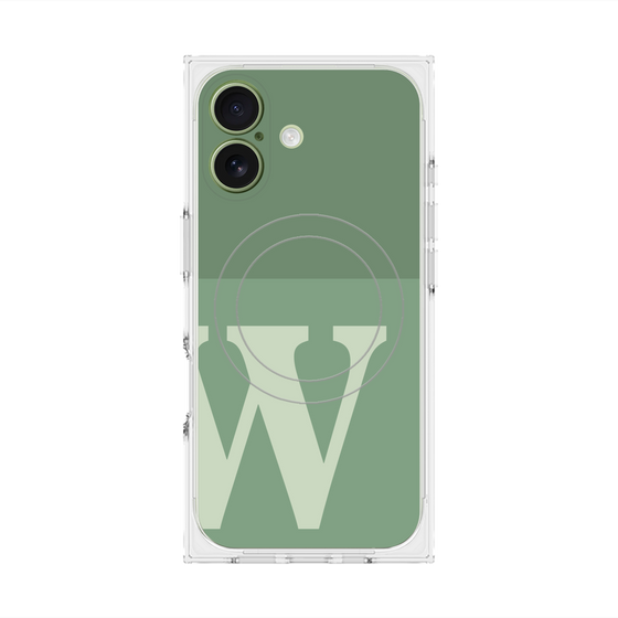 Premium Square Case with MagSafe［ Original - initial two tone - W green ］