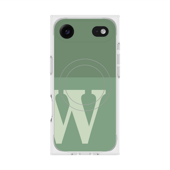 Premium Square Case with MagSafe［ Original - initial two tone - W green ］