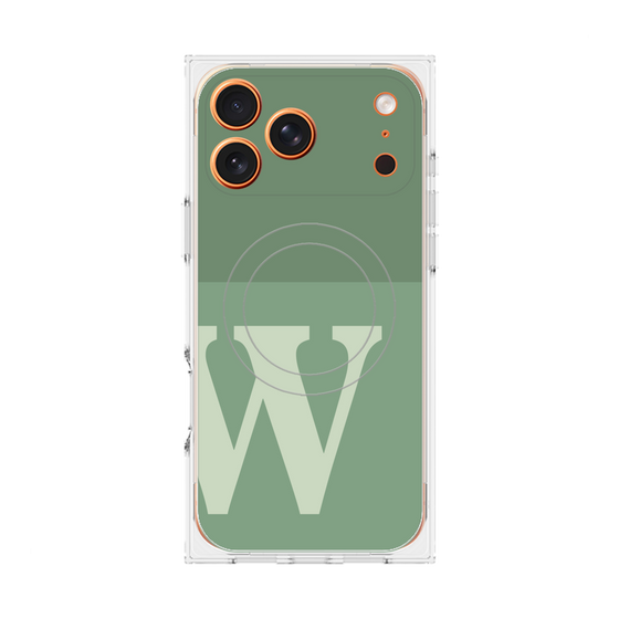Premium Square Case with MagSafe［ Original - initial two tone - W green ］