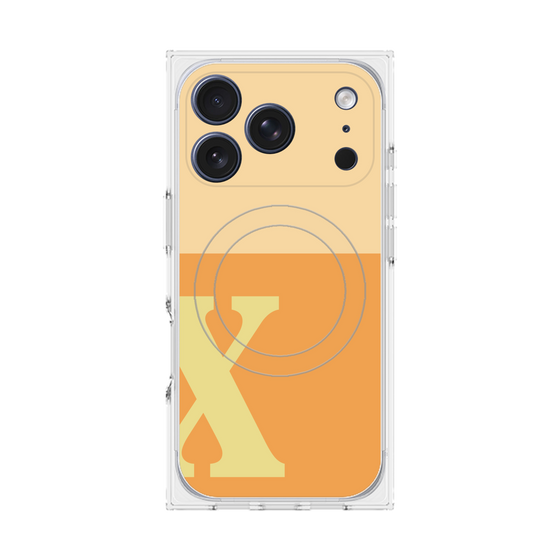 Premium Square Case with MagSafe［ Original - initial two tone - X orange ］