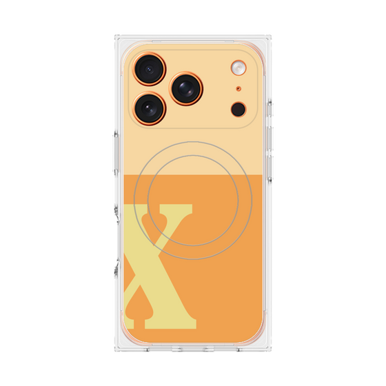Premium Square Case with MagSafe［ Original - initial two tone - X orange ］