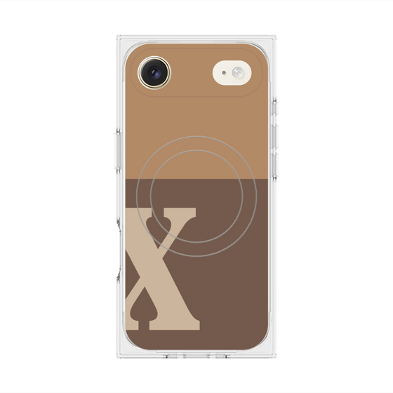 Premium Square Case with MagSafe［ Original - initial two tone - X brown ］