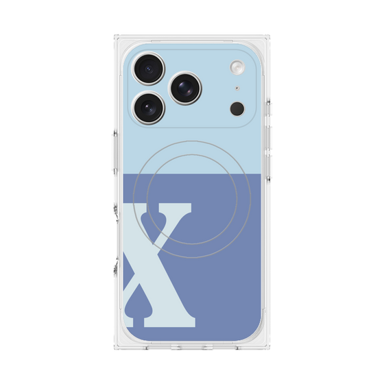 Premium Square Case with MagSafe［ Original - initial two tone - X blue ］