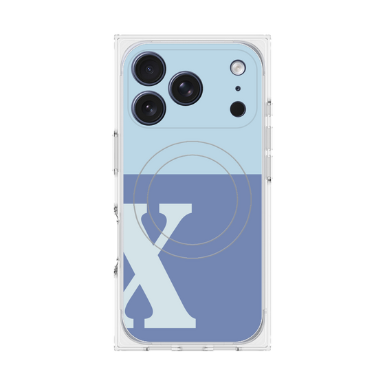 Premium Square Case with MagSafe［ Original - initial two tone - X blue ］