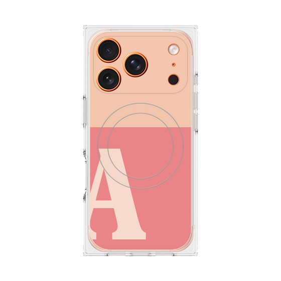Premium Square Case with MagSafe［ Original - initial two tone - A pink ］