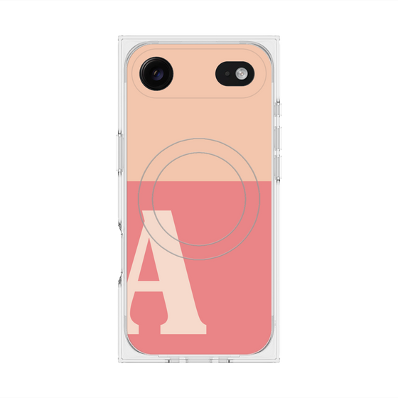 Premium Square Case with MagSafe［ Original - initial two tone - A pink ］