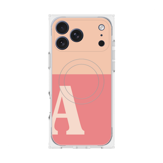 Premium Square Case with MagSafe［ Original - initial two tone - A pink ］
