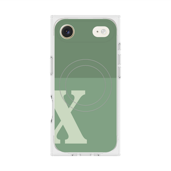 Premium Square Case with MagSafe［ Original - initial two tone - X green ］