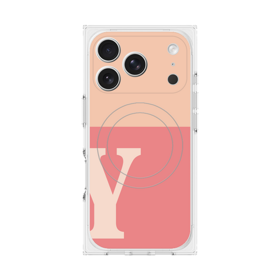 Premium Square Case with MagSafe［ Original - initial two tone - Y pink ］