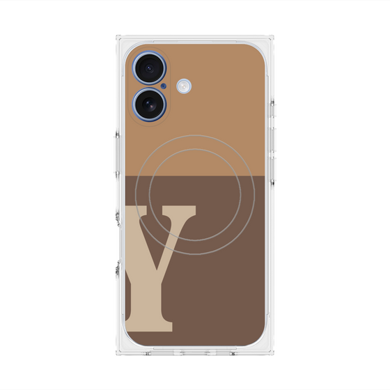 Premium Square Case with MagSafe［ Original - initial two tone - Y brown ］