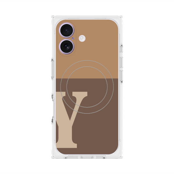 Premium Square Case with MagSafe［ Original - initial two tone - Y brown ］