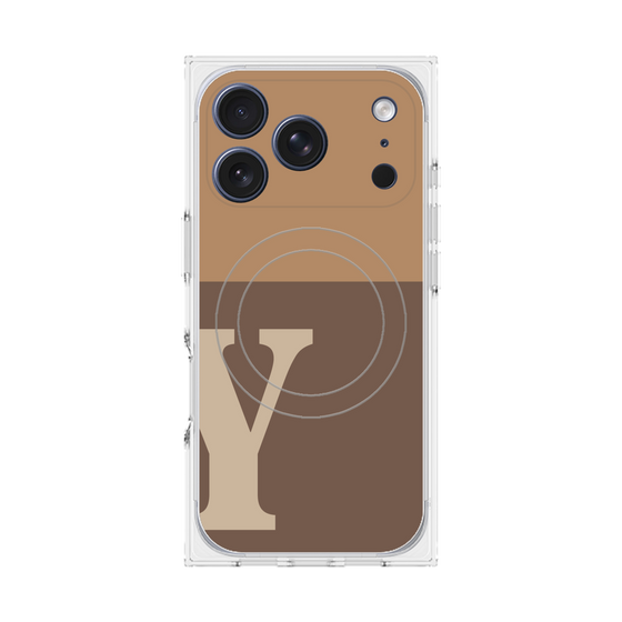Premium Square Case with MagSafe［ Original - initial two tone - Y brown ］