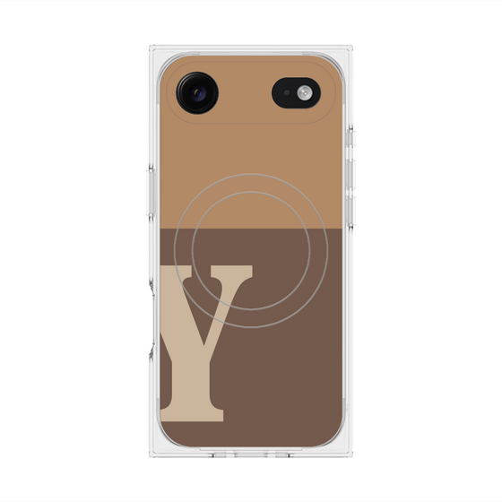 Premium Square Case with MagSafe［ Original - initial two tone - Y brown ］