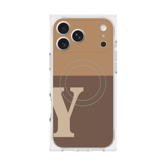 Premium Square Case with MagSafe［ Original - initial two tone - Y brown ］