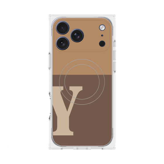 Premium Square Case with MagSafe［ Original - initial two tone - Y brown ］