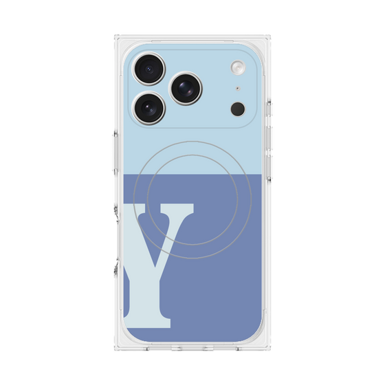Premium Square Case with MagSafe［ Original - initial two tone - Y blue ］