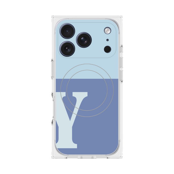Premium Square Case with MagSafe［ Original - initial two tone - Y blue ］