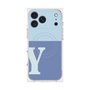 Premium Square Case with MagSafe［ Original - initial two tone - Y blue ］