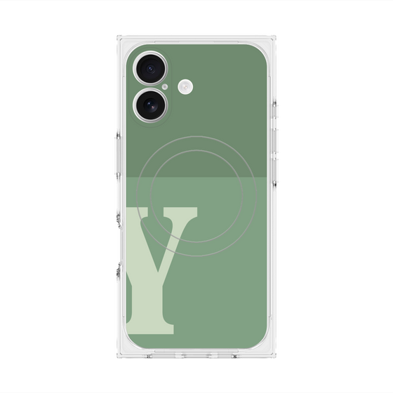 Premium Square Case with MagSafe［ Original - initial two tone - Y green ］