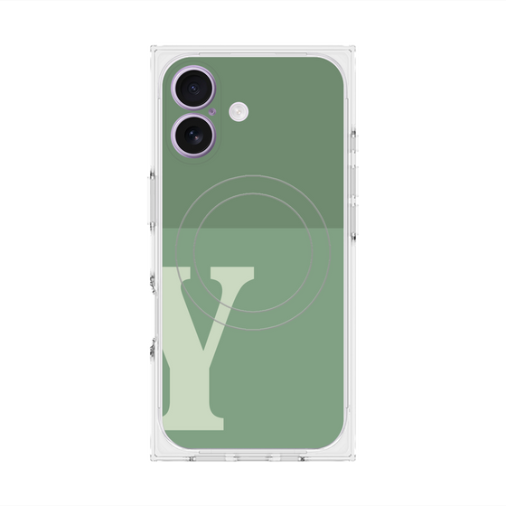 Premium Square Case with MagSafe［ Original - initial two tone - Y green ］