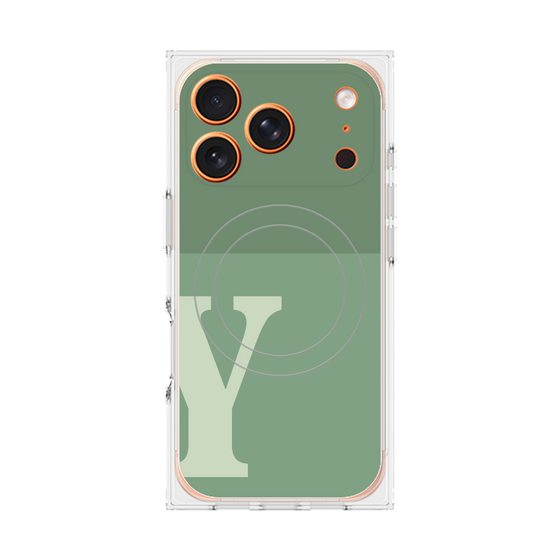 Premium Square Case with MagSafe［ Original - initial two tone - Y green ］