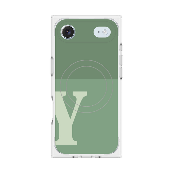 Premium Square Case with MagSafe［ Original - initial two tone - Y green ］