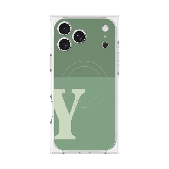 Premium Square Case with MagSafe［ Original - initial two tone - Y green ］