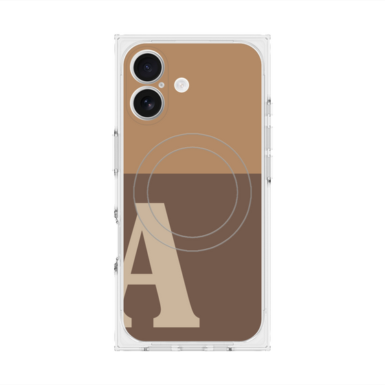 Premium Square Case with MagSafe［ Original - initial two tone - A brown ］