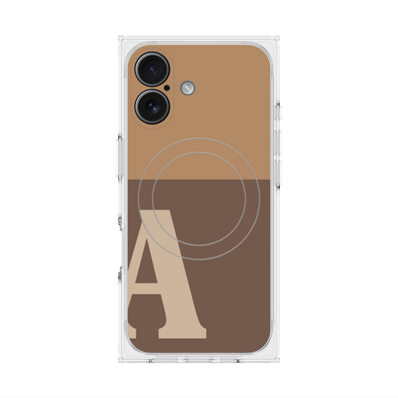 Premium Square Case with MagSafe［ Original - initial two tone - A brown ］