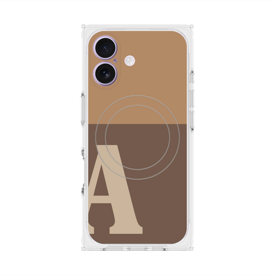 Premium Square Case with MagSafe［ Original - initial two tone - A brown ］