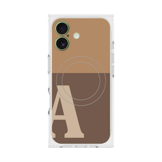Premium Square Case with MagSafe［ Original - initial two tone - A brown ］