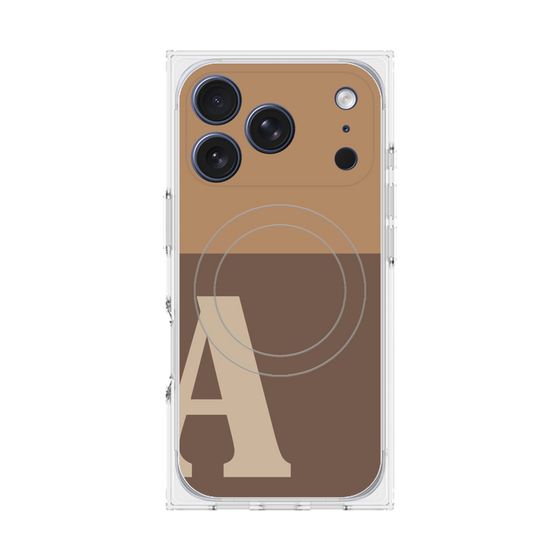 Premium Square Case with MagSafe［ Original - initial two tone - A brown ］