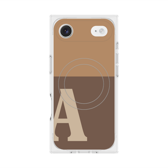 Premium Square Case with MagSafe［ Original - initial two tone - A brown ］