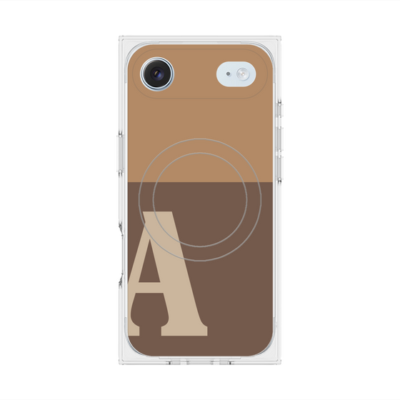 Premium Square Case with MagSafe［ Original - initial two tone - A brown ］