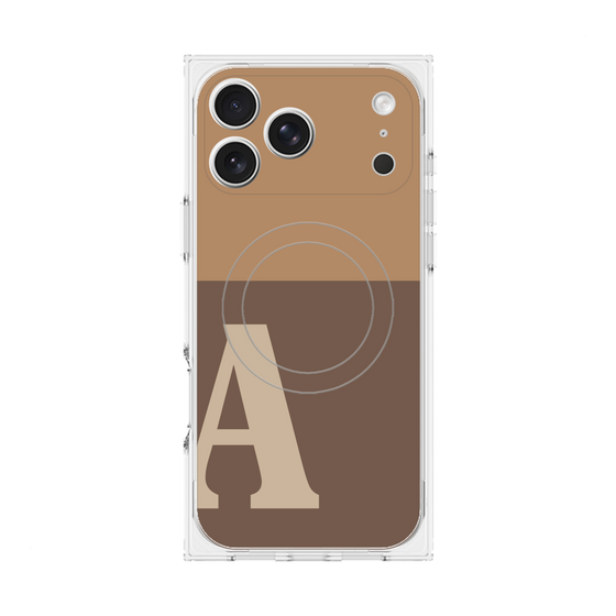 Premium Square Case with MagSafe［ Original - initial two tone - A brown ］