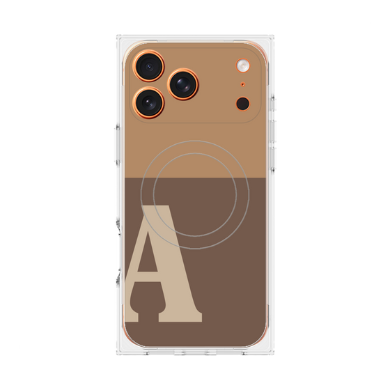 Premium Square Case with MagSafe［ Original - initial two tone - A brown ］