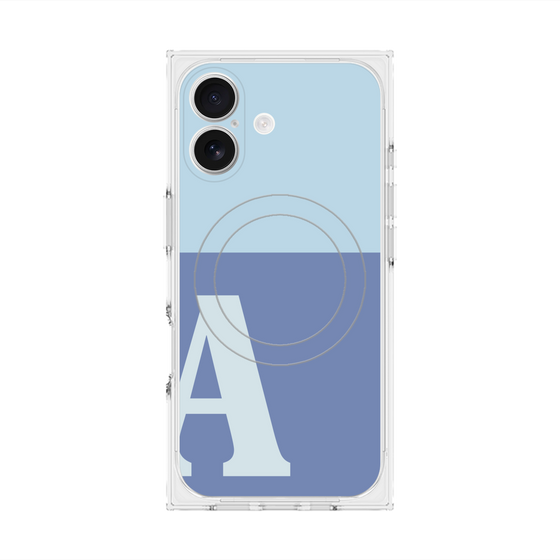 Premium Square Case with MagSafe［ Original - initial two tone - A blue ］