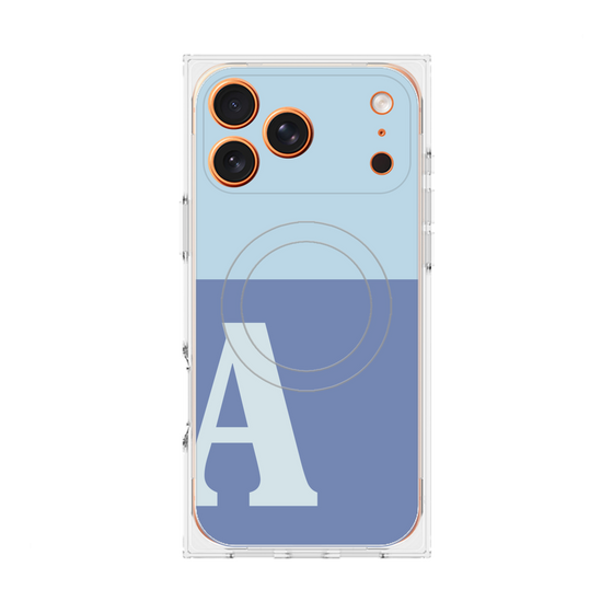 Premium Square Case with MagSafe［ Original - initial two tone - A blue ］