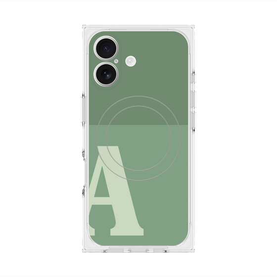 Premium Square Case with MagSafe［ Original - initial two tone - A green ］