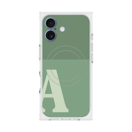 Premium Square Case with MagSafe［ Original - initial two tone - A green ］